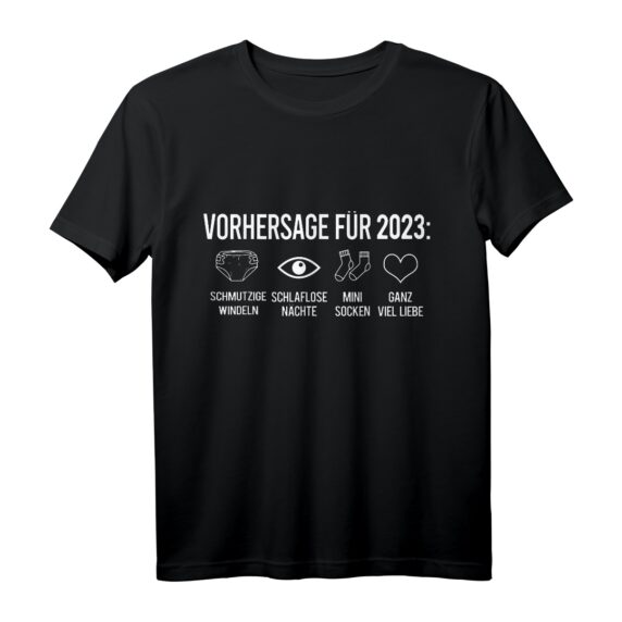 Lustiges Werdender Papa & Mama Vorhersage 2023 Babyparty T-Shirt  Perfekt zur Schwangerschaftsverkündung & Baby Shower Feier
