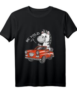 Lustiges Zebra Auto T-Shirt - Wilder Fahrer mit Pferd und Zebra Motiv, Humorvolles Geschenk für Tier- und Autoenthusiasten