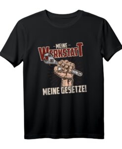 Meine Werkstatt Meine Gesetze KFZ Mechatroniker & Handwerker T-Shirt  Lustige Geschenkidee für Auto Liebhaber, Papa, Opa & Freunde zu Weihnachten & Geburtstag
