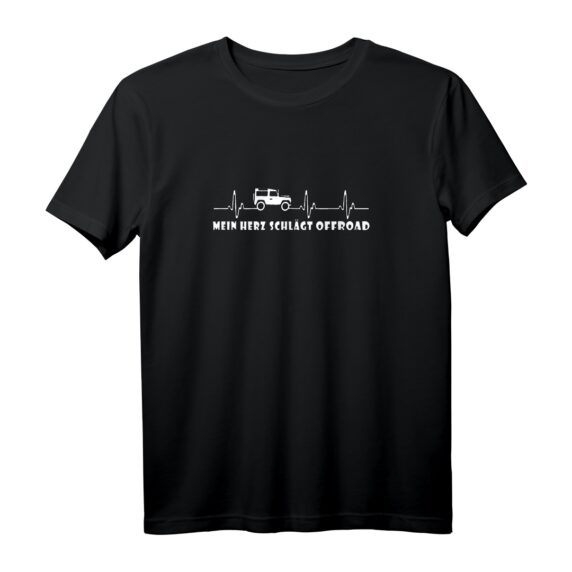 Offroad Herzschlag EKG Herzlinie Geländewagen SUV Geschenk T-Shirt  Perfektes Outdoor Geschenk für Offroad Fans, Abenteuer und SUV Liebhaber