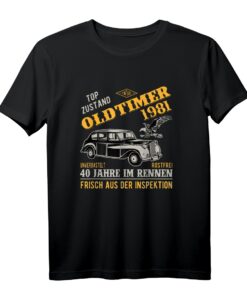 Oldtimer Jahrgang 1981 40 Jahre Geburtstagsgeschenk Auto T-Shirt  Perfekt für Auto-Fans, KFZ-Mechaniker & Oldtimer-Liebhaber
