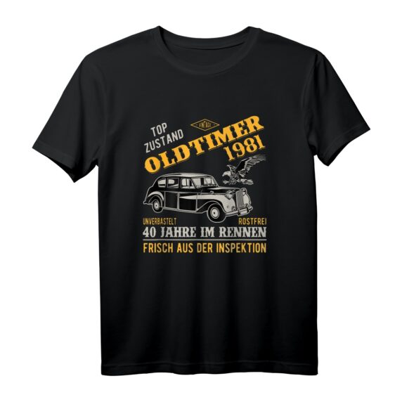 Oldtimer Jahrgang 1981 40 Jahre Geburtstagsgeschenk Auto T-Shirt  Perfekt für Auto-Fans, KFZ-Mechaniker & Oldtimer-Liebhaber