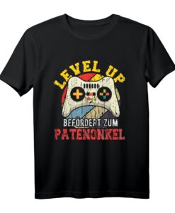 Patenonkel Taufpaten Fragen - Onkel Level Up lustiges T-Shirt als Geschenk für die Taufpatin & Taufpaten-Frageidee