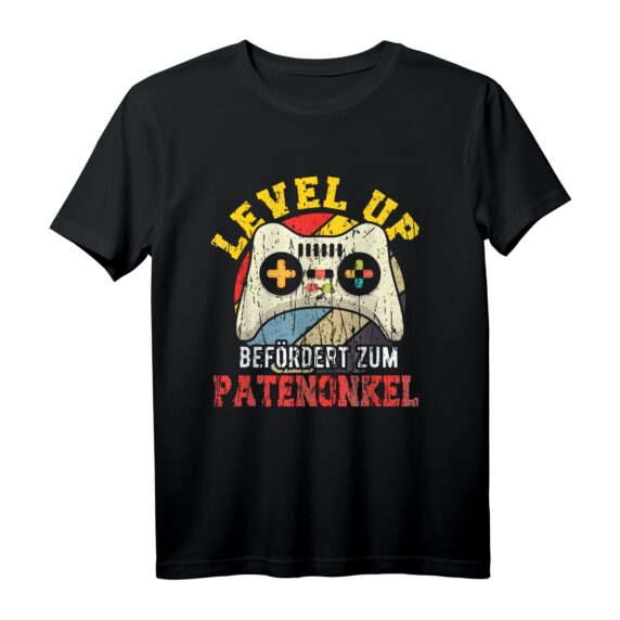 Patenonkel Taufpaten Fragen - Onkel Level Up lustiges T-Shirt als Geschenk für die Taufpatin & Taufpaten-Frageidee