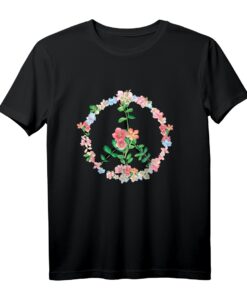 Peace Love Hippie Kostüm T-Shirt - Buntes Retro 60er/70er Style für Partys, Halloween & Festivals