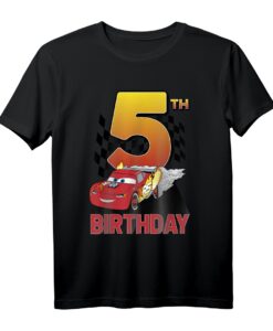 Pixar Cars Lightning McQueen 5. Geburtstag Peel Out T-Shirt  Officially Licensed Kinder T-Shirt für den Kindergeburtstag
