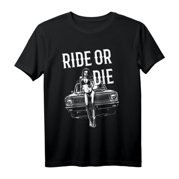 RIDE OR DIE Dress - Sexy Pin-Up Girl mit Auto Motiv T-Shirt für Auto Begeisterte & Vintage Mode Fans