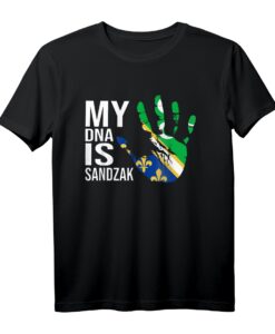Sandzak Flagge & DNA T-Shirt - Stolz auf Sandzak, Novi Pazar & Balkan Nation
