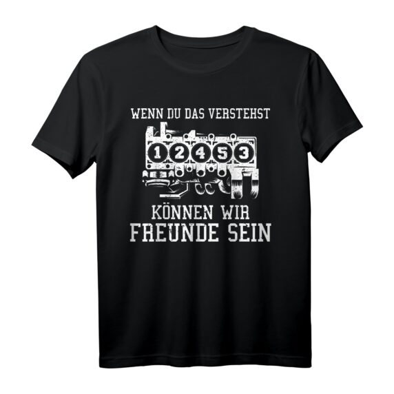 Schrauber Auto Mechatroniker T-Shirt mit 5 Zylinder Design  Perfektes Geschenk für Kfz-Mechaniker & Autoreparatur-Profis