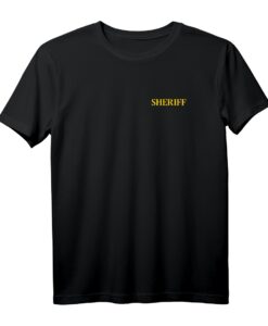 Sheriff Front & Back Print Law Enforcement T-Shirt  Perfect for Police, Deputies, Federal Agents & Halloween Costumes