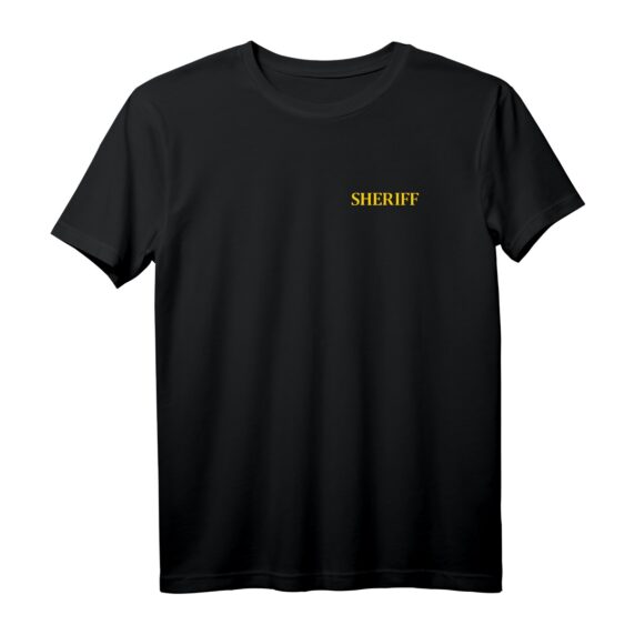 Sheriff Front & Back Print Law Enforcement T-Shirt  Perfect for Police, Deputies, Federal Agents & Halloween Costumes