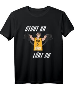 STEHT ER DANN LÄDT ER - Elektroauto E-Auto T-Shirt für Fans der Elektromobilität & Umweltbewusste - Geschenkidee zum Geburtstag & Weihnachten