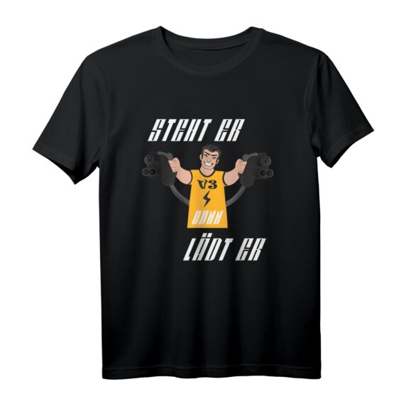 STEHT ER DANN LÄDT ER - Elektroauto E-Auto T-Shirt für Fans der Elektromobilität & Umweltbewusste - Geschenkidee zum Geburtstag & Weihnachten
