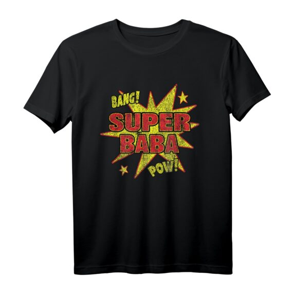 Super Baba T-Shirt mit Super Power Halloween Disguise  Lustiges Retro Geschenk für Großväter, Papa & Freunde