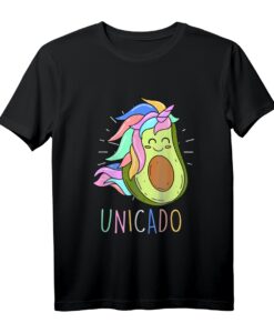 Unicado Avocado Einhorn Mädchen Frauen T-Shirt  Lustiges Tier- und Avocado-Design für Veganer, Vegetarier & Tierfreunde als Geschenk zum Geburtstag oder Weihnachten