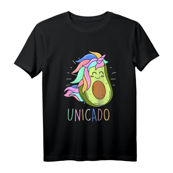 Unicado Avocado Einhorn Mädchen Frauen T-Shirt  Lustiges Tier- und Avocado-Design für Veganer, Vegetarier & Tierfreunde als Geschenk zum Geburtstag oder Weihnachten