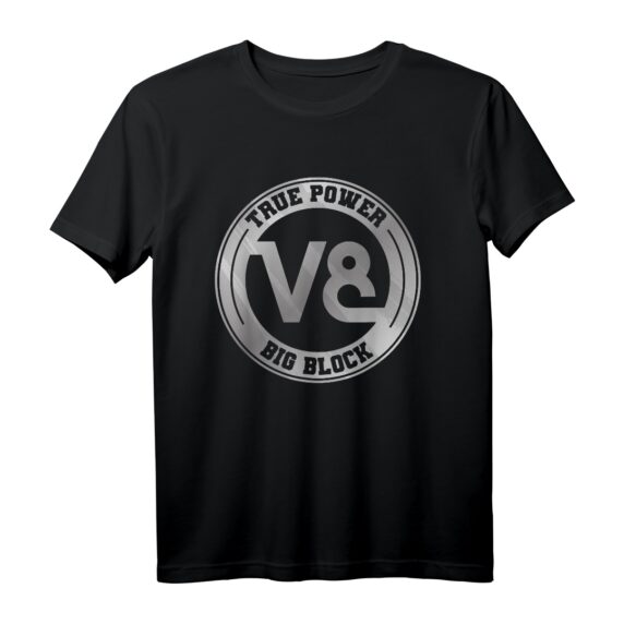 V8 Big Block True Power T-Shirt  Für Autoliebhaber, Schrauber & Motorsportfans, Perfekt als Geschenk für V8, Hot Rod & Tuning Enthusiasten