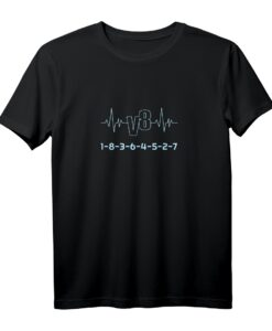 V8 Herzschlag Design T-Shirt für Achtzylinder Autofans  Perfekt für V8 Liebhaber, Tuning & Motorsport