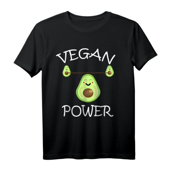 Vegan Power Fitness Avocado T-Shirt  Das perfekte Geschenk für vegane Sportler, Powerlifter und Fitnessfans zu Geburtstag oder Weihnachten