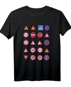 Verkehrsschilder Kinder T-Shirt - Lernhilfe für Fahranfänger, Fahrschulen & Verkehrssicherheit, lustiges Geschenk für Kinder beim Autofahren lernen