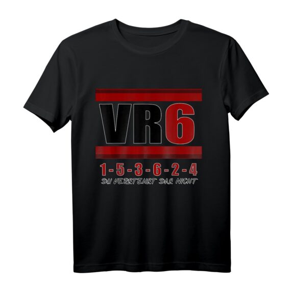 VR6 Motor Tuning T-Shirt mit Zündreihenfolge & Turbo Motiv  Perfektes Geschenk für Autofreaks, Tuningfans & VR6 Enthusiasten
