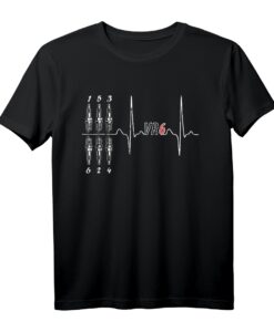 VR6 Turbo Motor Heartbeat T-Shirt - 6 Zylinder Zündreihenfolge für Tuner, Schrauber & Motorsportfans als Geschenk für Tuningtreffen & Motorsport