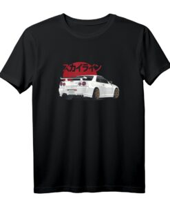 Weißes Gt R 34 JDM Skyline T-Shirt  Perfektes Geschenk für Autoliebhaber & Tuning Fans